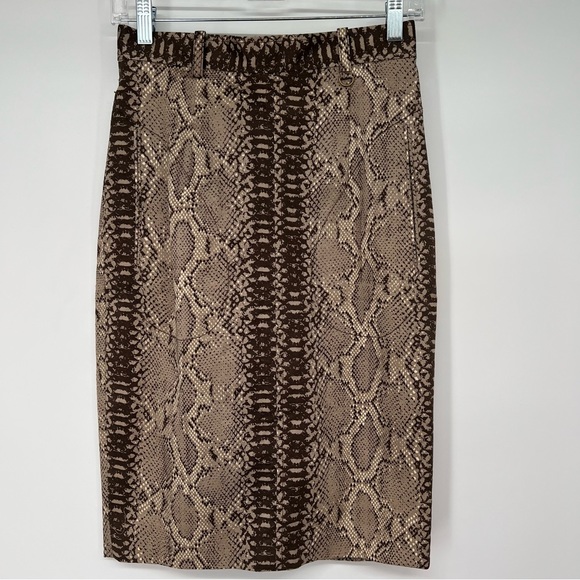 Tracy Reese Python Snake Print Cotton Pencil Skirt - Picture 1 of 6